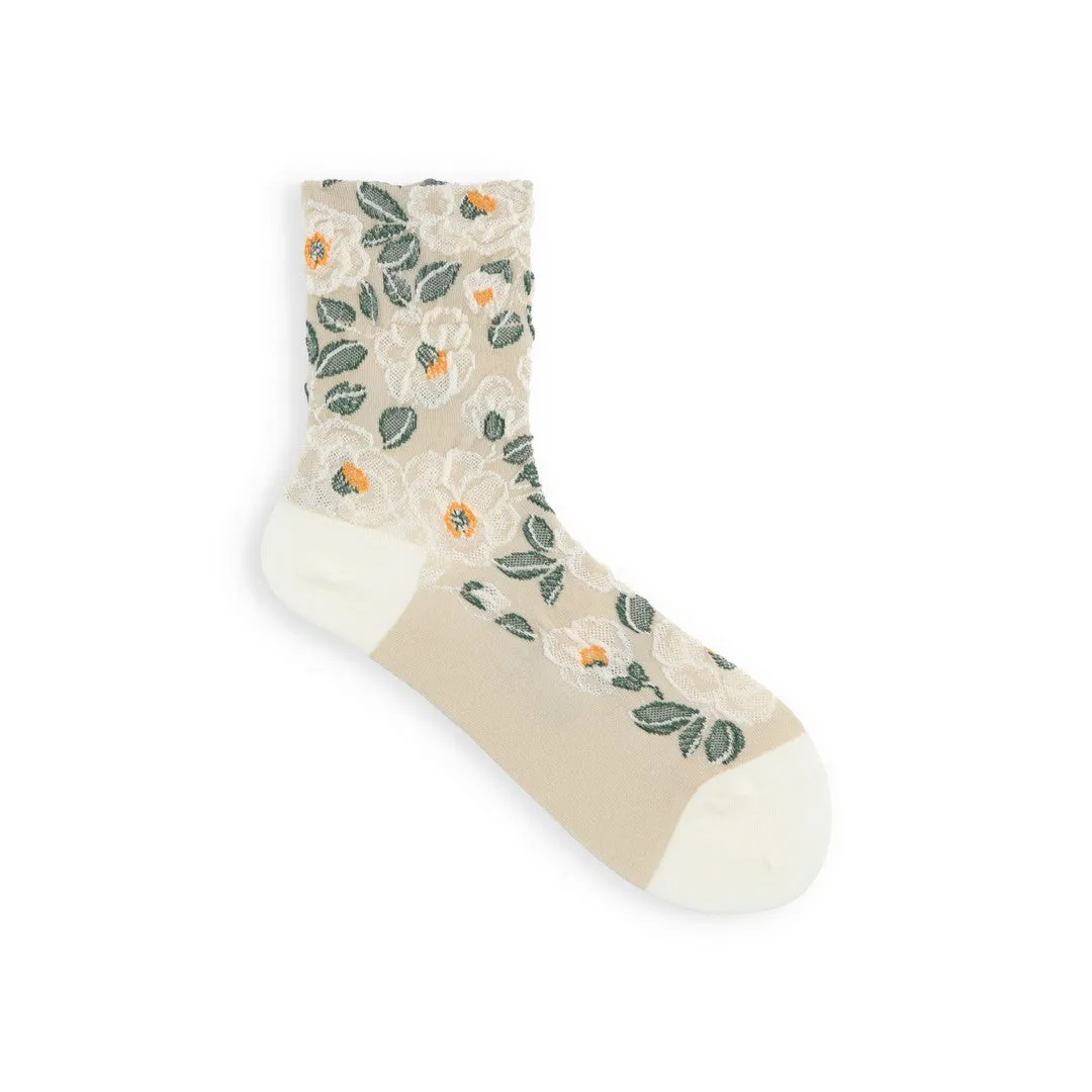021132456 Merino Wool Camellia Float LC Socks