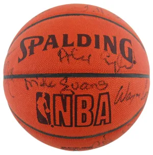 1984-85 Nuggets (14) English, Lever Signed Spalding Official NBA Basketball BAS