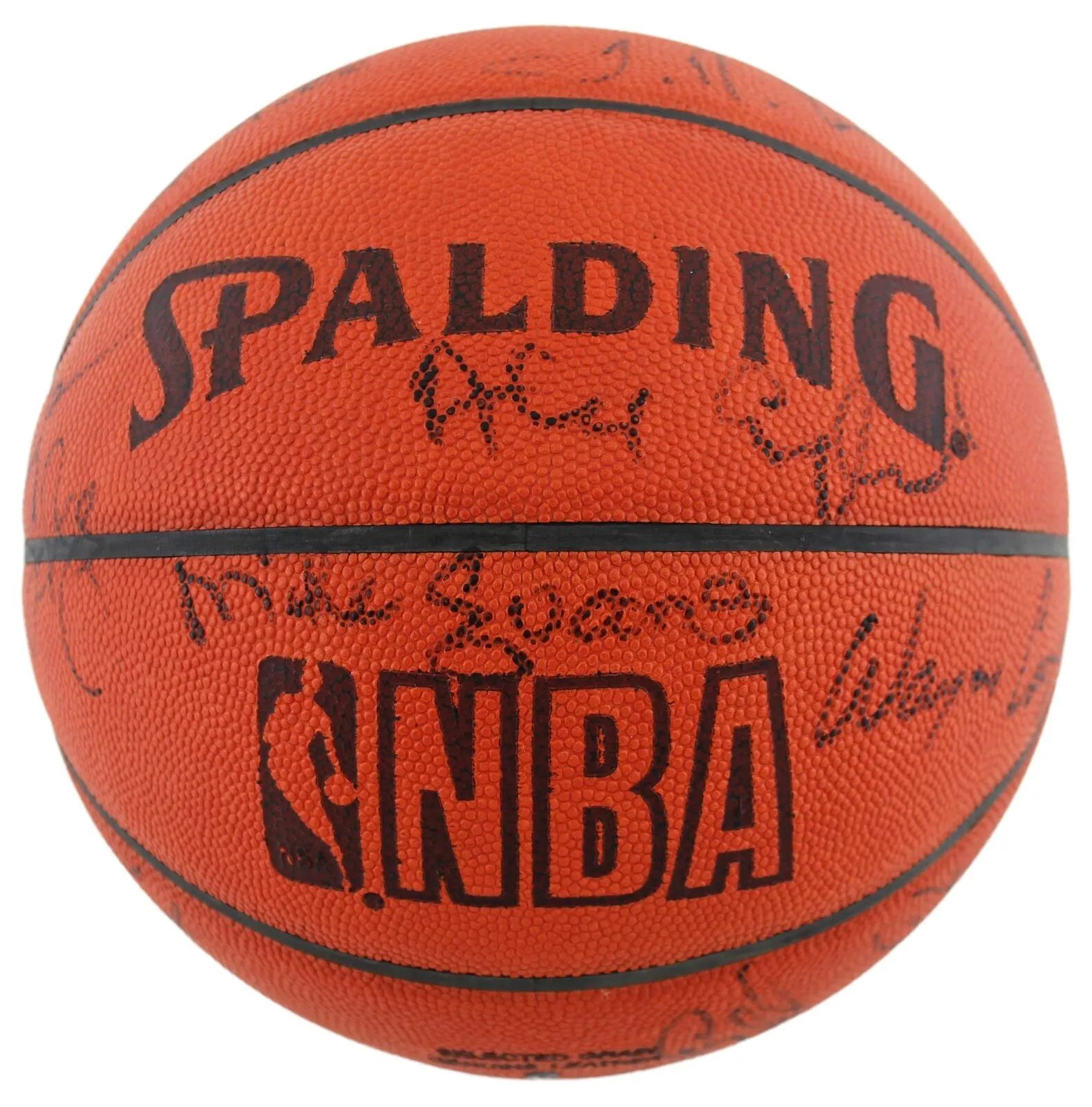 1984-85 Nuggets (14) English, Lever Signed Spalding Official NBA Basketball BAS