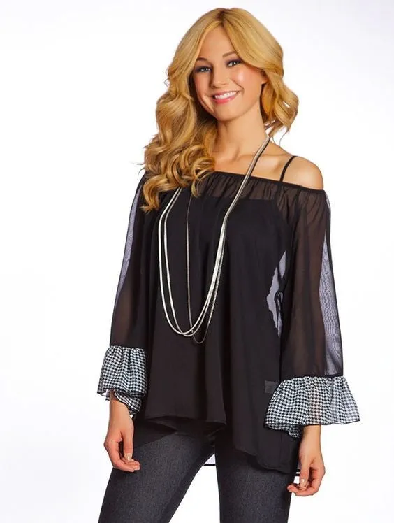 2 Tee Couture | Sheer Top Black