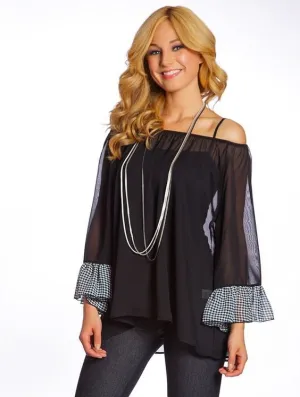 2 Tee Couture | Sheer Top Black