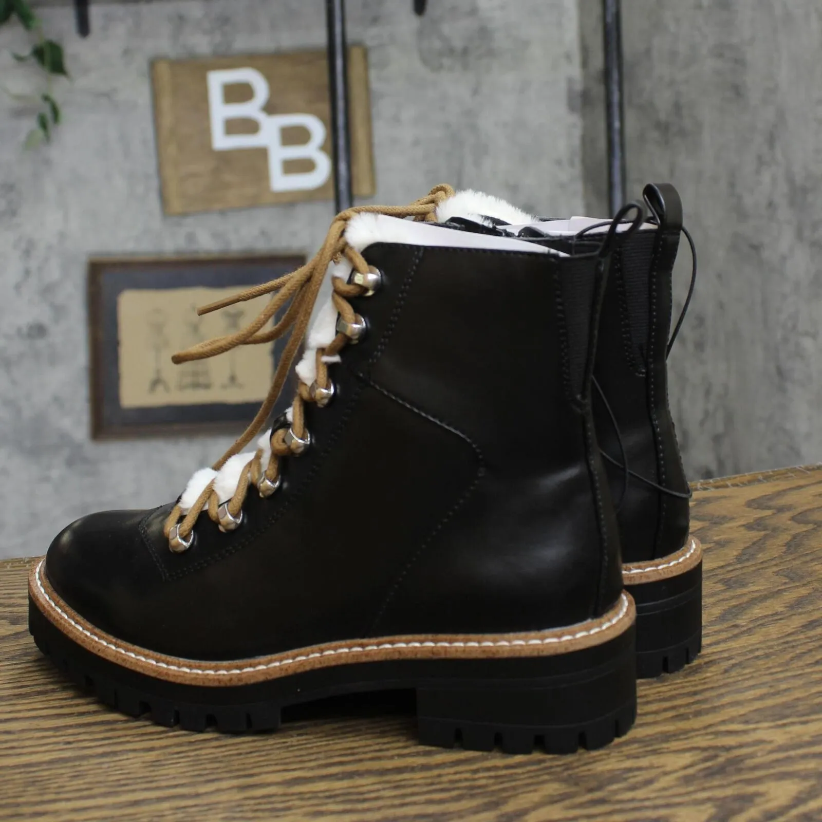 A New Day Womens Leighton Hiking Boots with Memory Foam Insole Black 5.5M