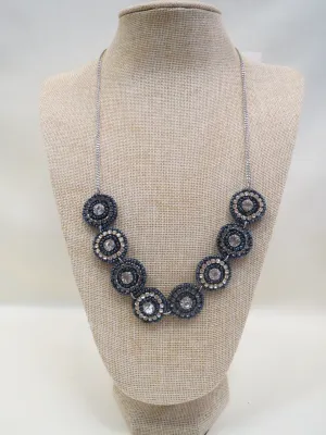 ADO | Beaded Charm Necklace Navy