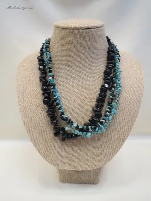 ADO | Black & Turquoise Bead Necklace