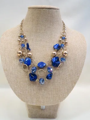 ADO | Blue & Gold Layer Necklace