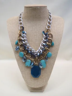 ADO | Braided Stone Charm Necklace Multi