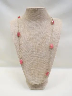 ADO | Coral & Gold Gem Stone Necklace