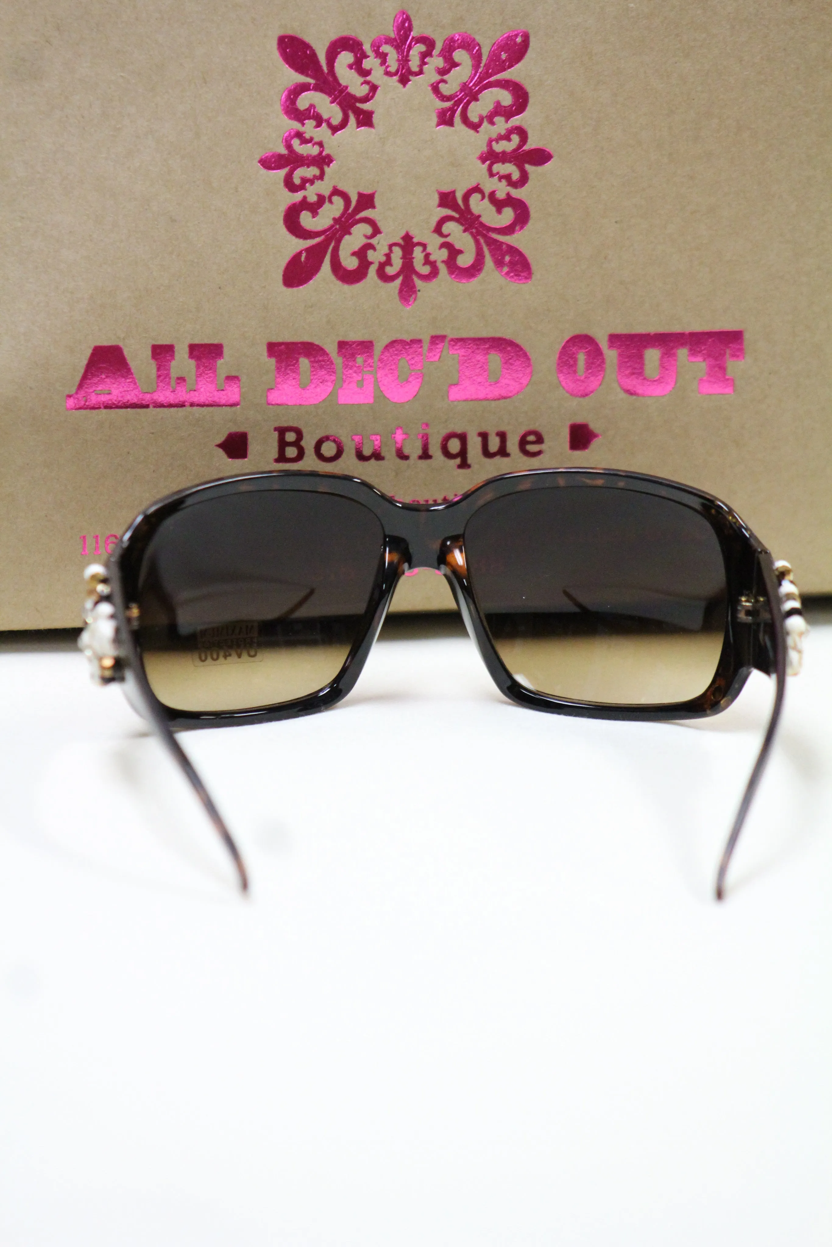 ADO | Customized Sunglasses Tortoise with Cross & Bling