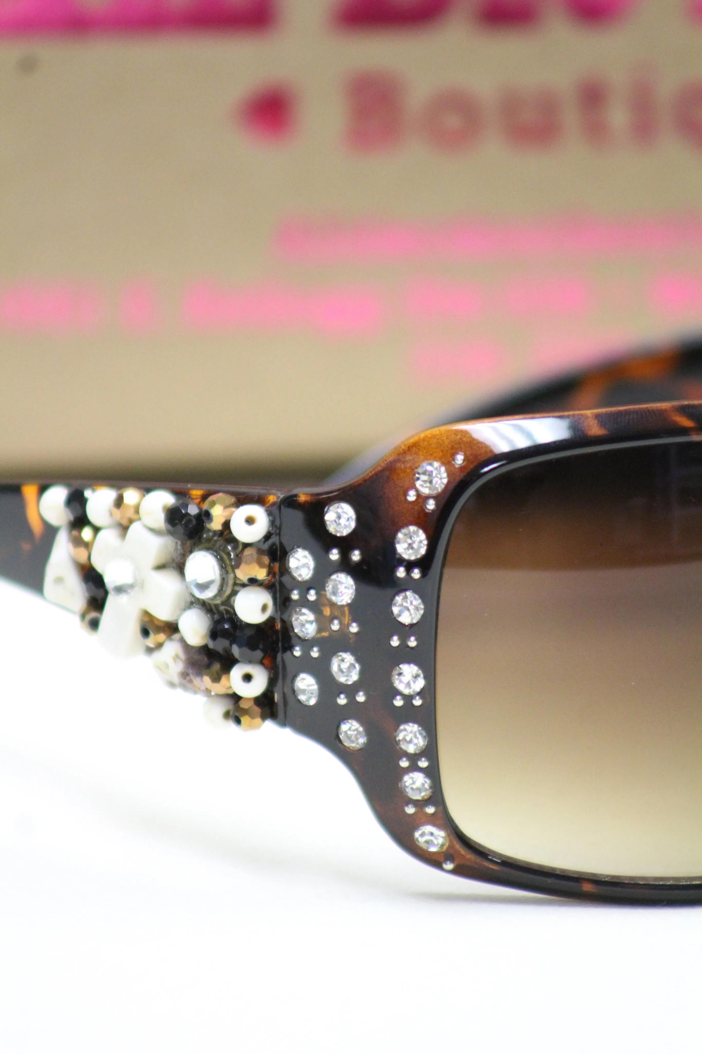 ADO | Customized Sunglasses Tortoise with Cross & Bling