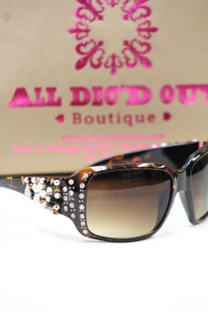 ADO | Customized Sunglasses Tortoise with Cross & Bling