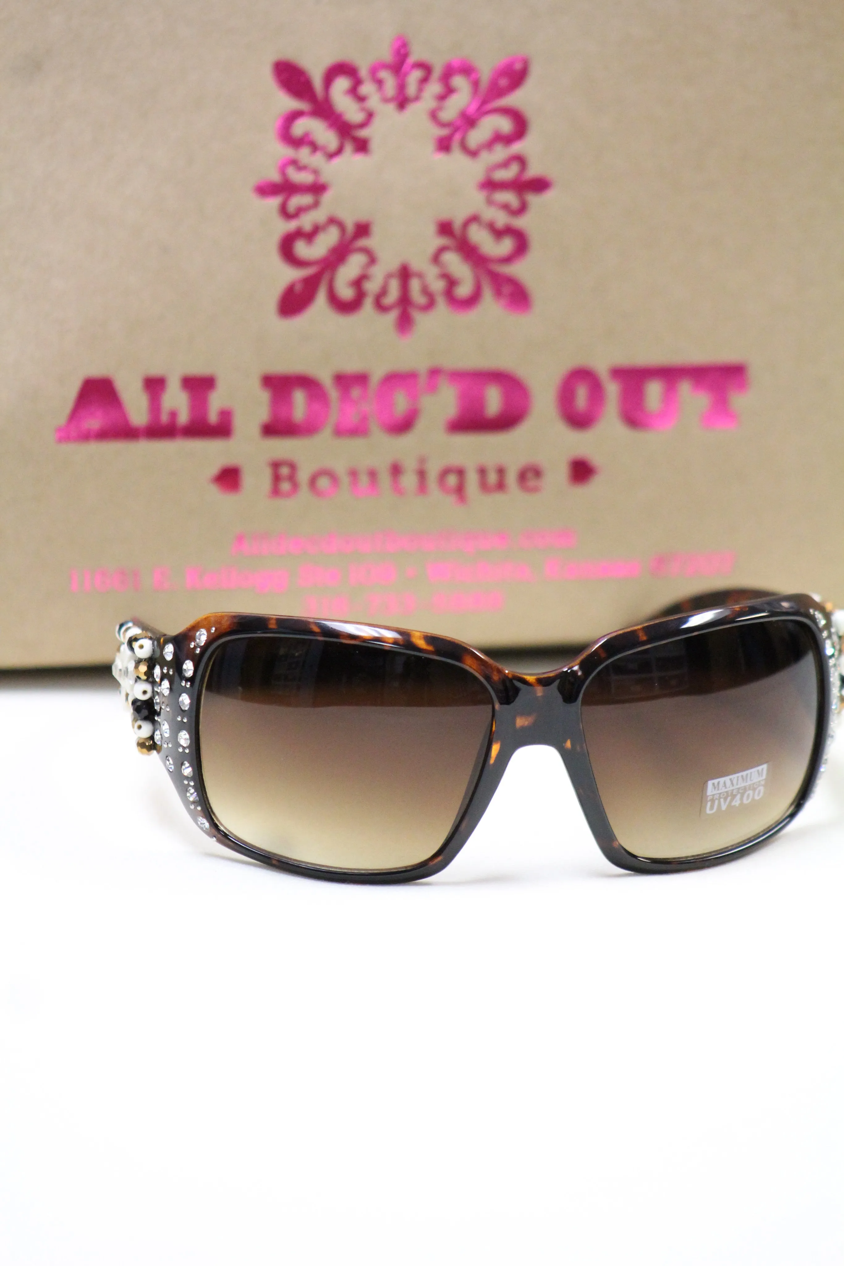 ADO | Customized Sunglasses Tortoise with Cross & Bling