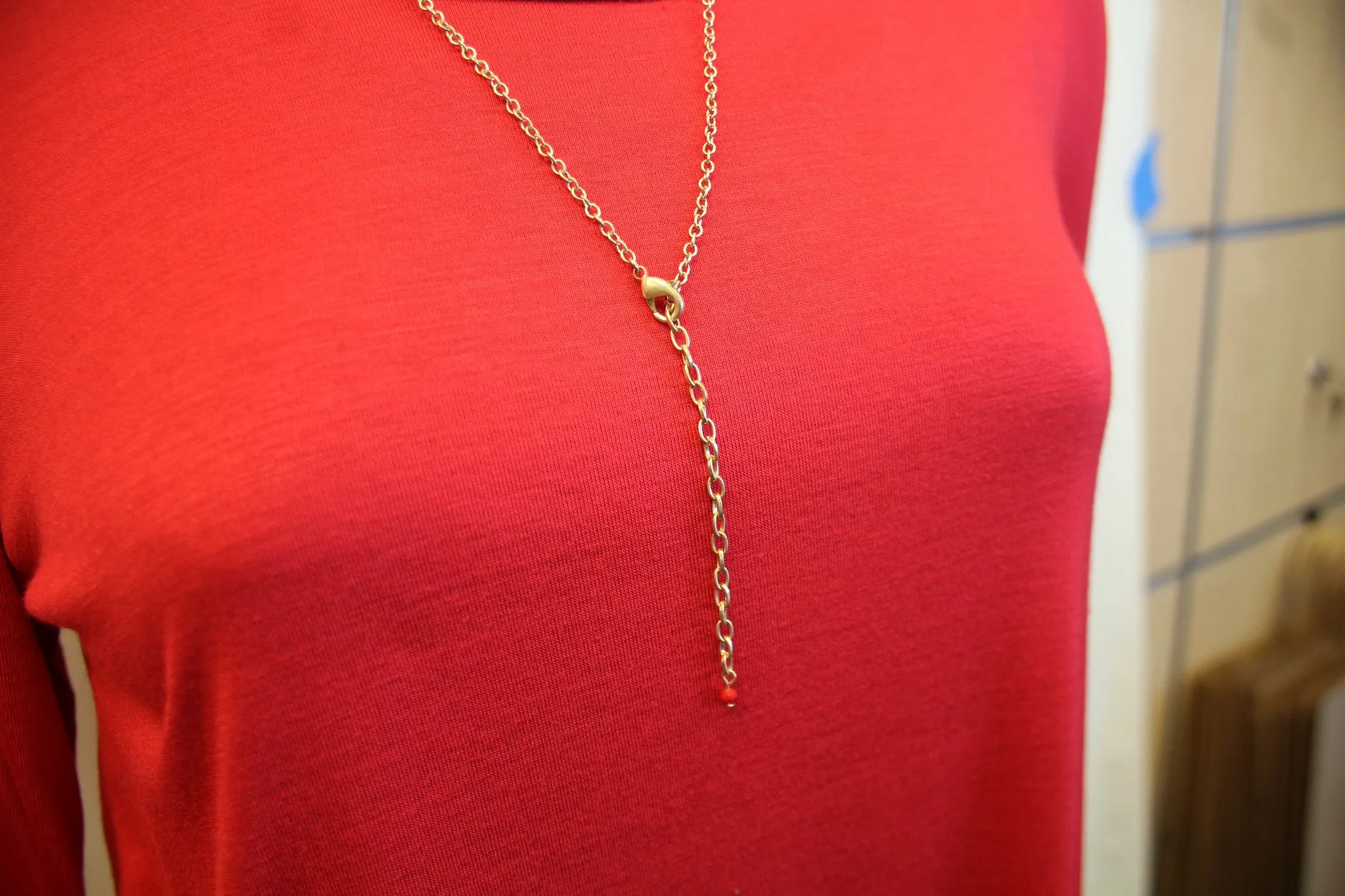 ADO | Diamond Shaped Pendant with Gold Chain Tassel