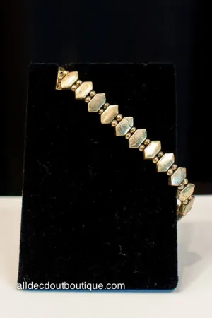 ADO | Gold Metal Tribal Stretch Bracelet