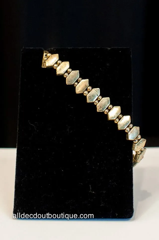ADO | Gold Metal Tribal Stretch Bracelet