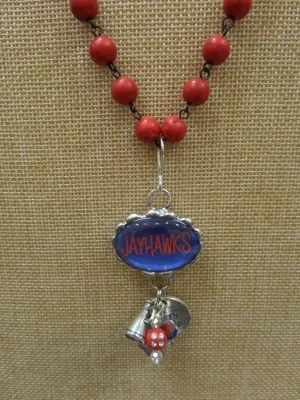 ADO | Hometown Pride Jayhawks Charm Rosary Necklace