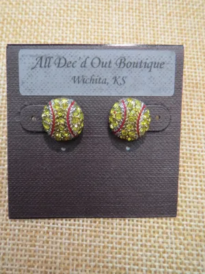 ADO | Hometown Pride Softball Ball Earrings