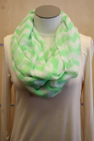ADO | Infinity Green and White Chevron Scarf