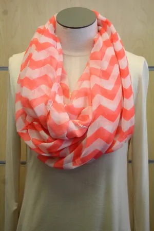 ADO | Infinity Neon Pink and White Chevron Scarf