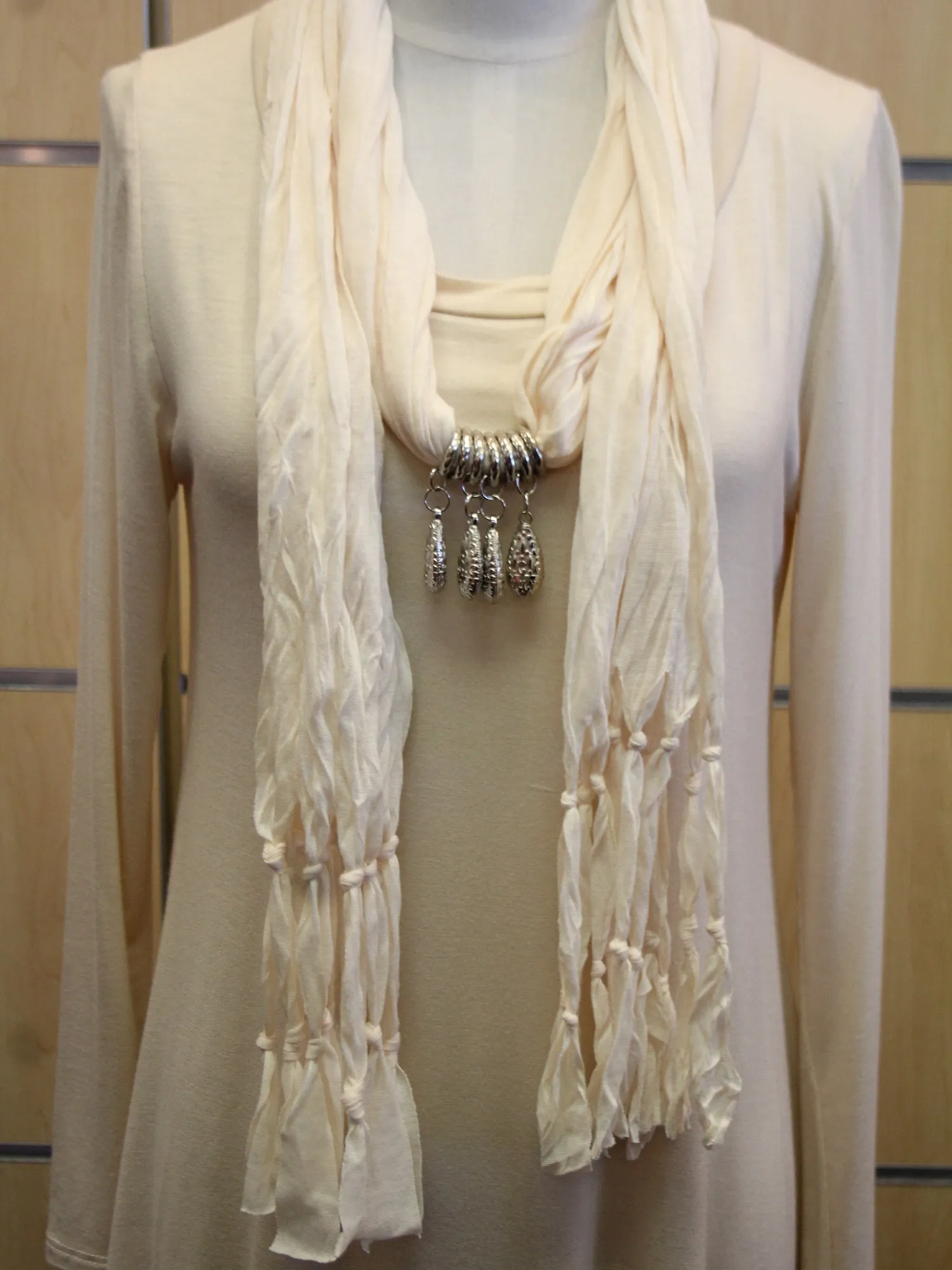 ADO | Jewelry Wrap Scarf Cream Charms