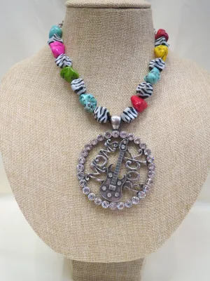 ADO | Moms Rock Pendant Necklace Multi Color