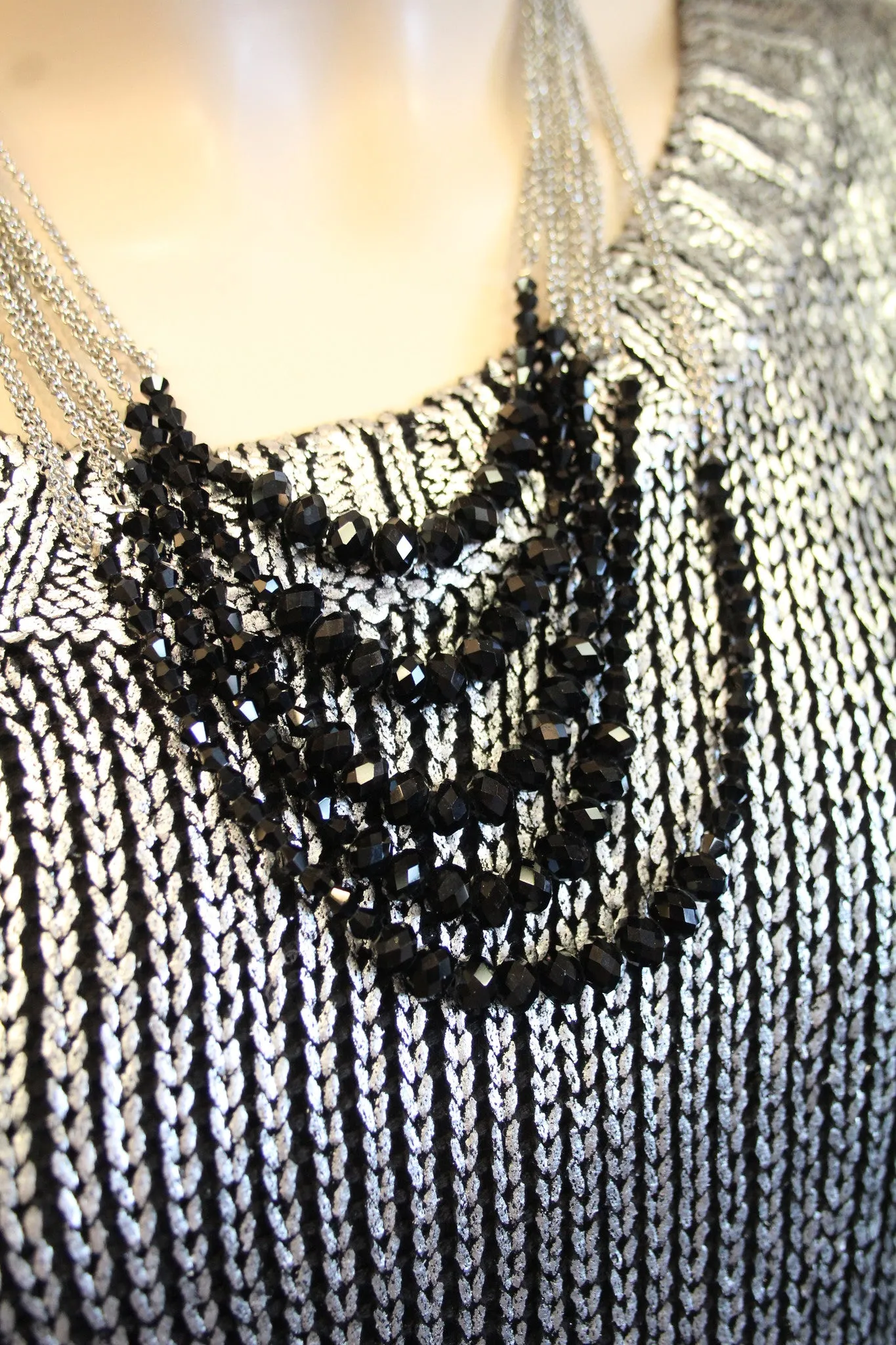 ADO | Multi Chain Necklace with Black Beads