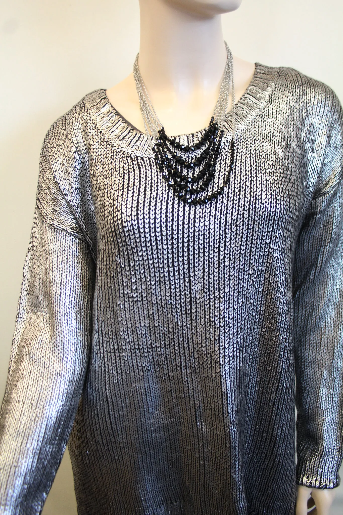 ADO | Multi Chain Necklace with Black Beads