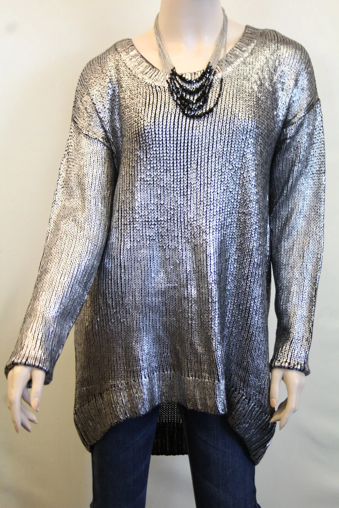 ADO | Multi Chain Necklace with Black Beads
