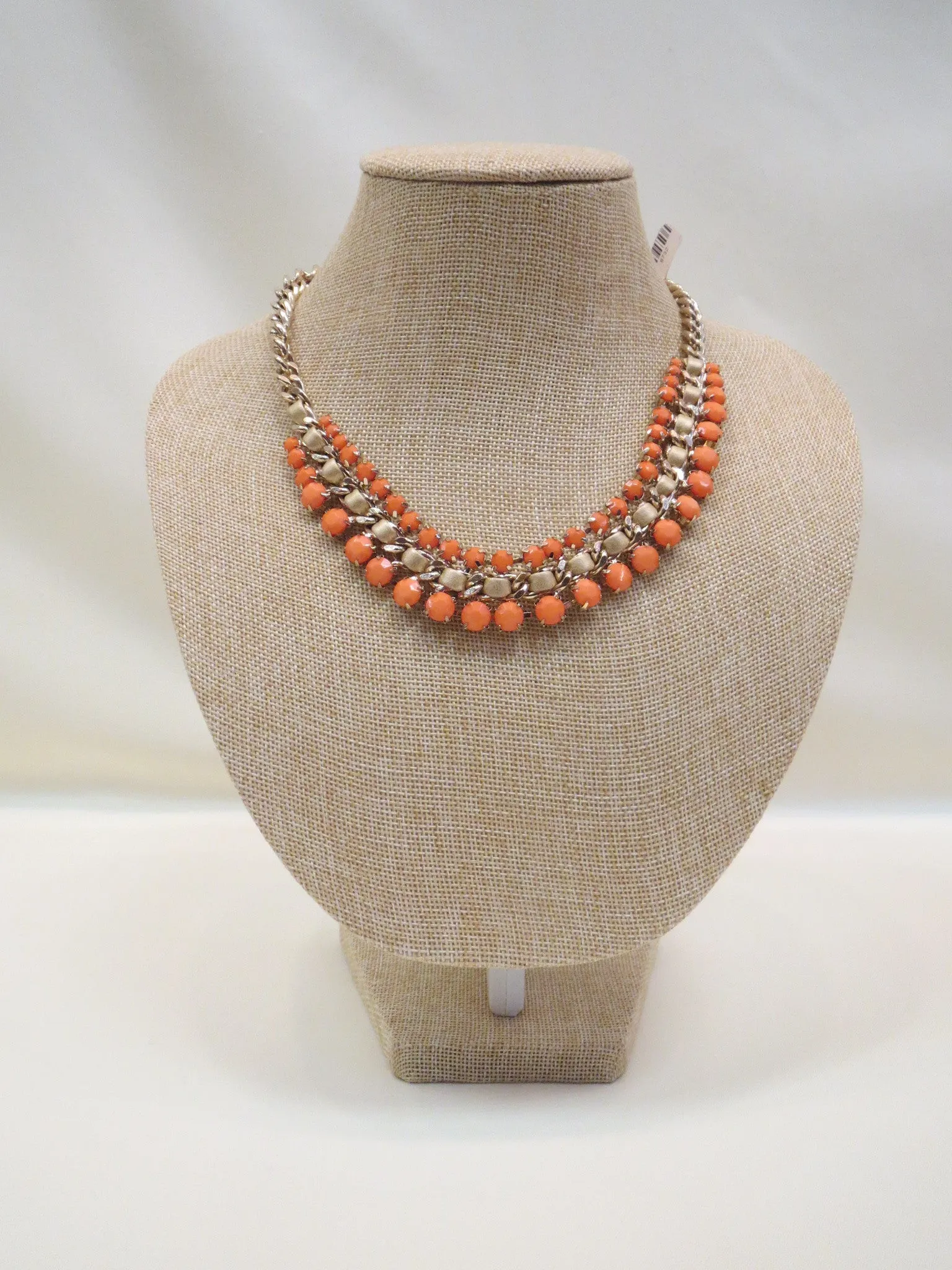 ADO | Orange & Gold Chain Statement Necklace