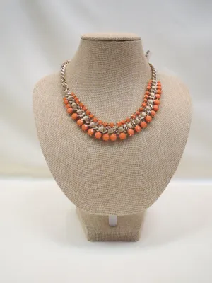 ADO | Orange & Gold Chain Statement Necklace