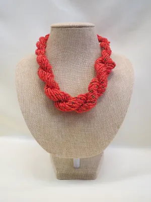 ADO | Orange Seed Bead Twisted Necklace