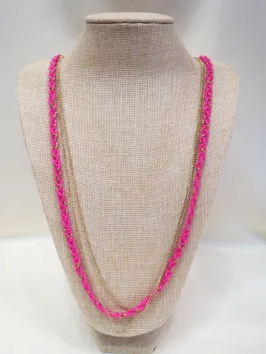 ADO | Pink Beads & Gold Chain Necklace
