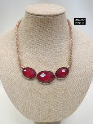 ADO | Red & Gold Bib Necklace