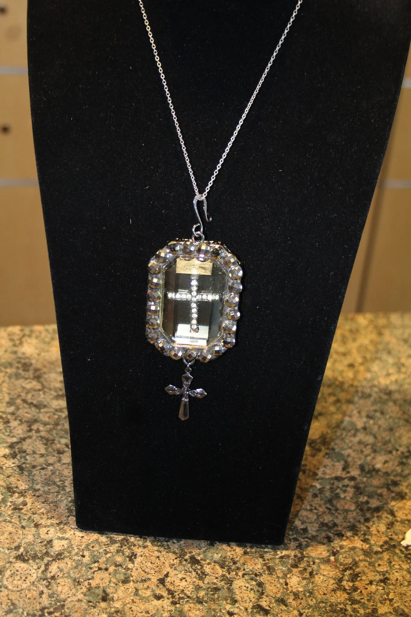 ADO | Shadow Box Cross Charm Pendant
