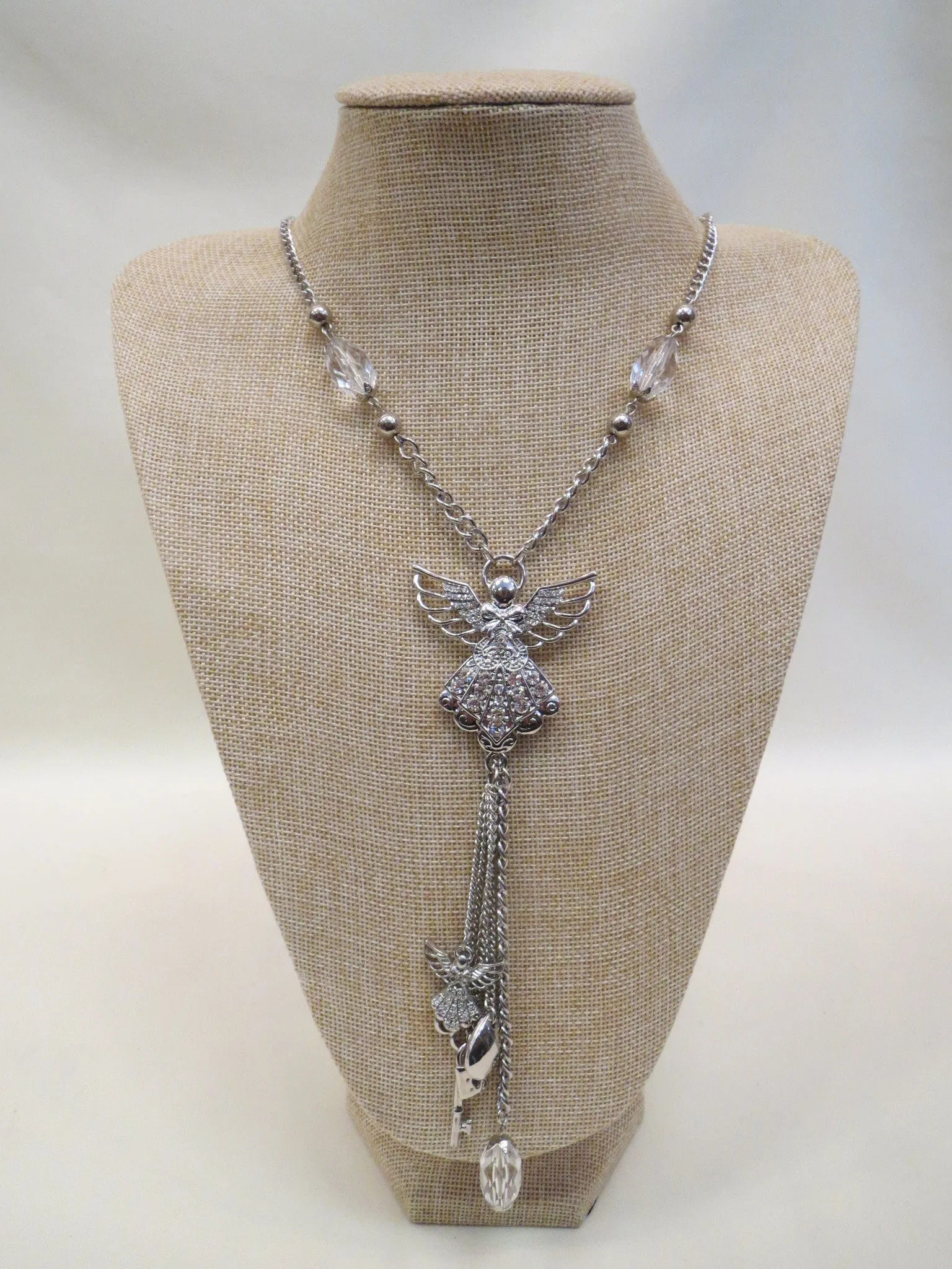 ADO | Silver Angel Necklace with Charms