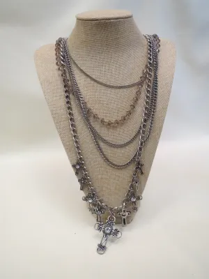 ADO | Silver Cross Layer Necklace