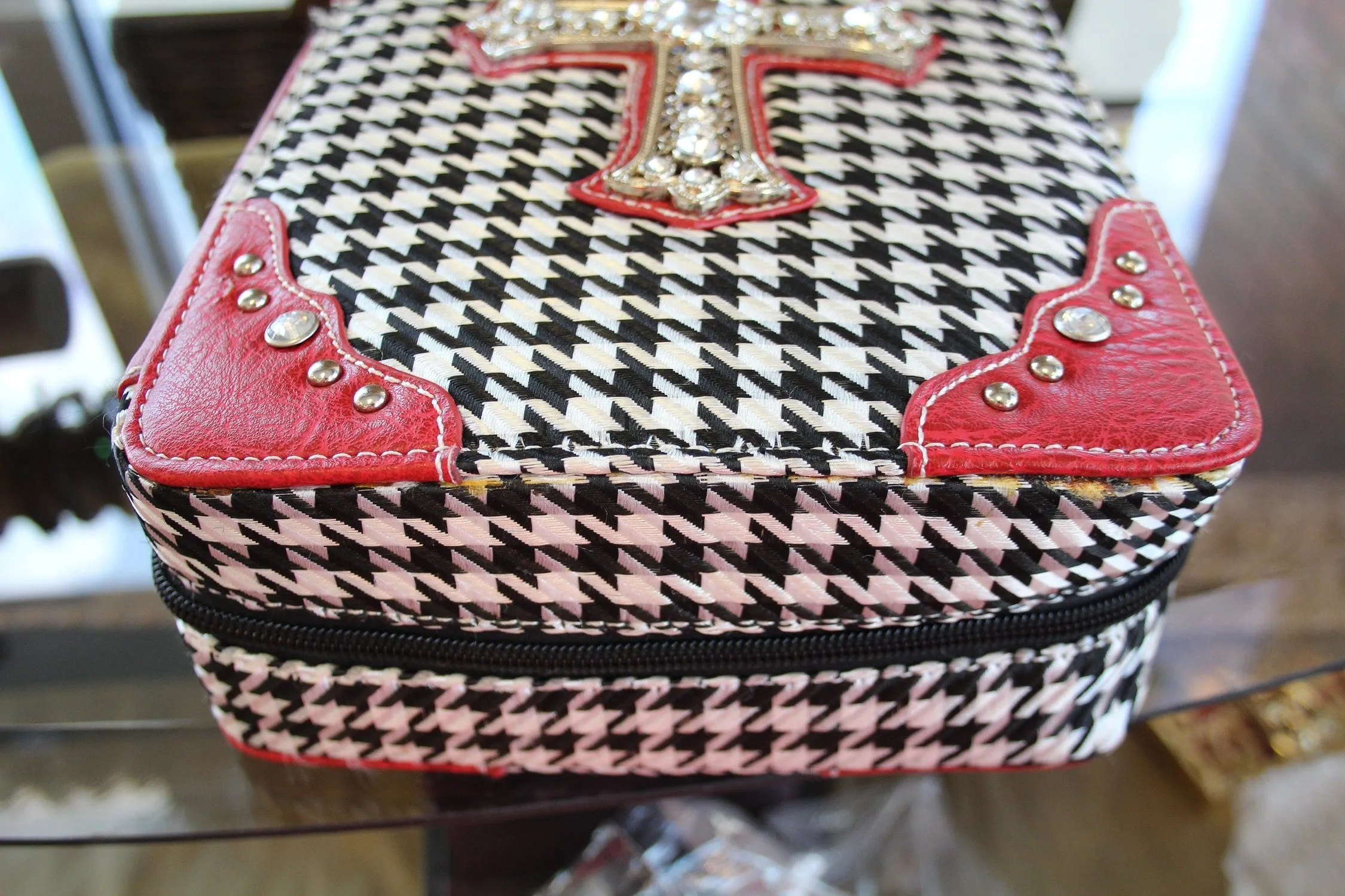 ADO | White, Black, and Red Embellished Bible Cover