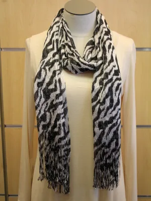 ADO | Wrap Black and White Zebra Print Scarf