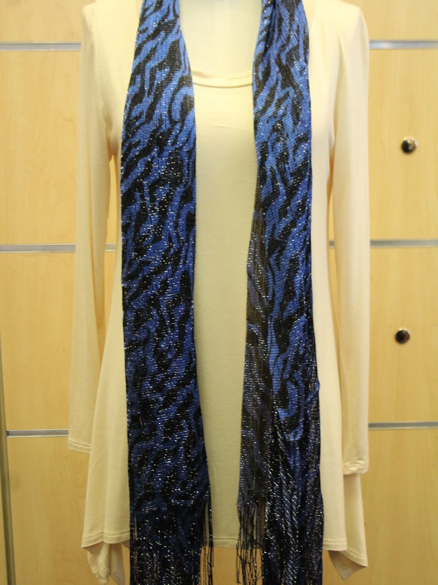 ADO | Wrap Blue Zebra Print Scarf