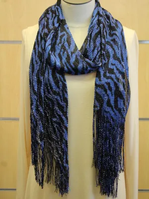 ADO | Wrap Blue Zebra Print Scarf