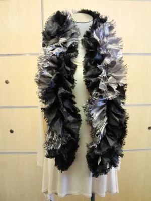 ADO | Wrap Ruffle Scarf Black & Silver