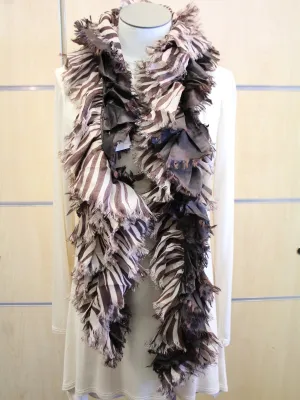 ADO | Wrap Ruffle Scarf Brown Zebra