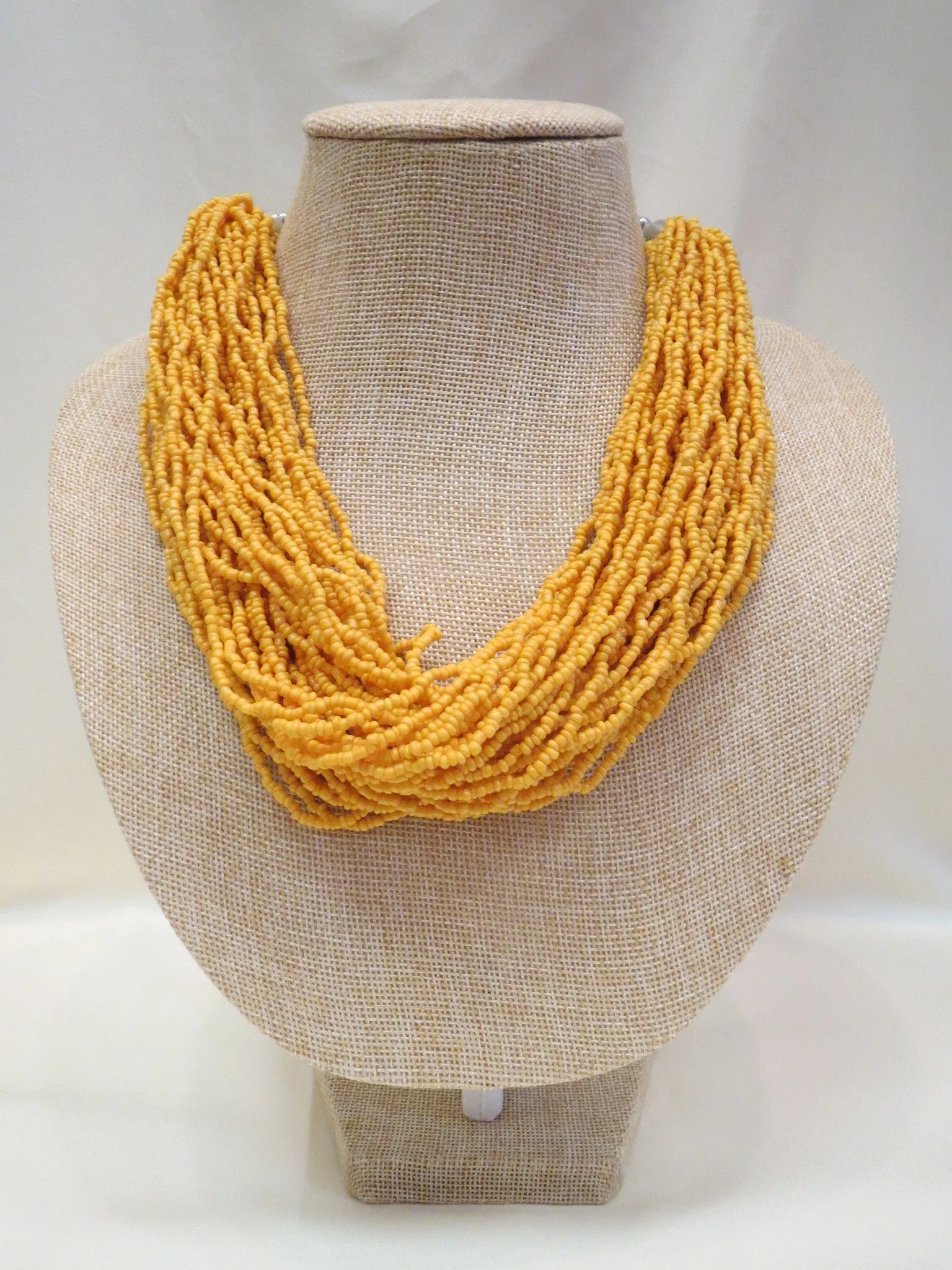 ADO | Yellow Multi Strand Beaded Necklace