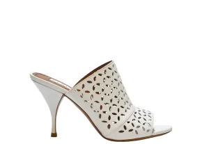 Alaia Women's White Leather Heel Mules Petals 60% OFF   Last pair