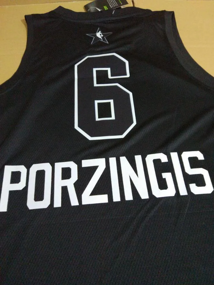 All Star Men 6 Kristaps Porzingis Jersey Black New York Knicks Swingman Fanatics