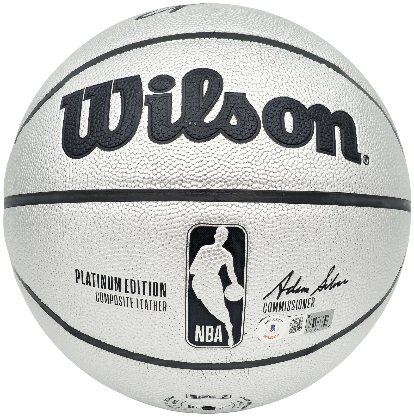 ALLEN IVERSON AUTOGRAPHED PLATINUM EDITION BASKETBALL 76ERS BECKETT 232871