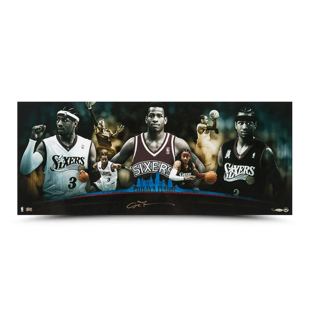 Allen Iverson Autographed "Philly's Finest" 36 x 15