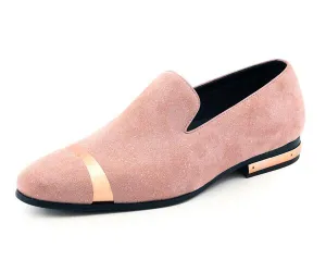 Amali Trevor-450 Suede Smoking Slipper Rose Gold
