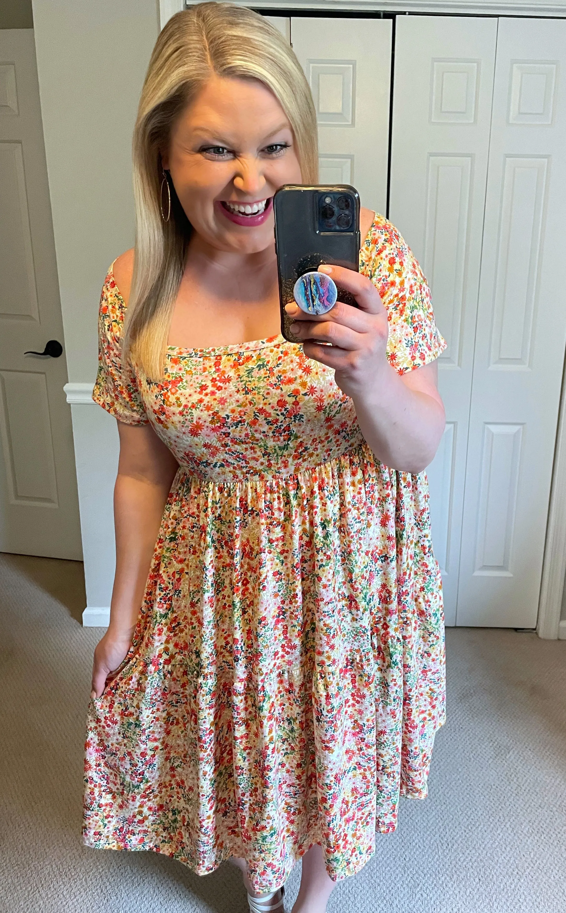 Amber Tiered Dress in Spring Floral