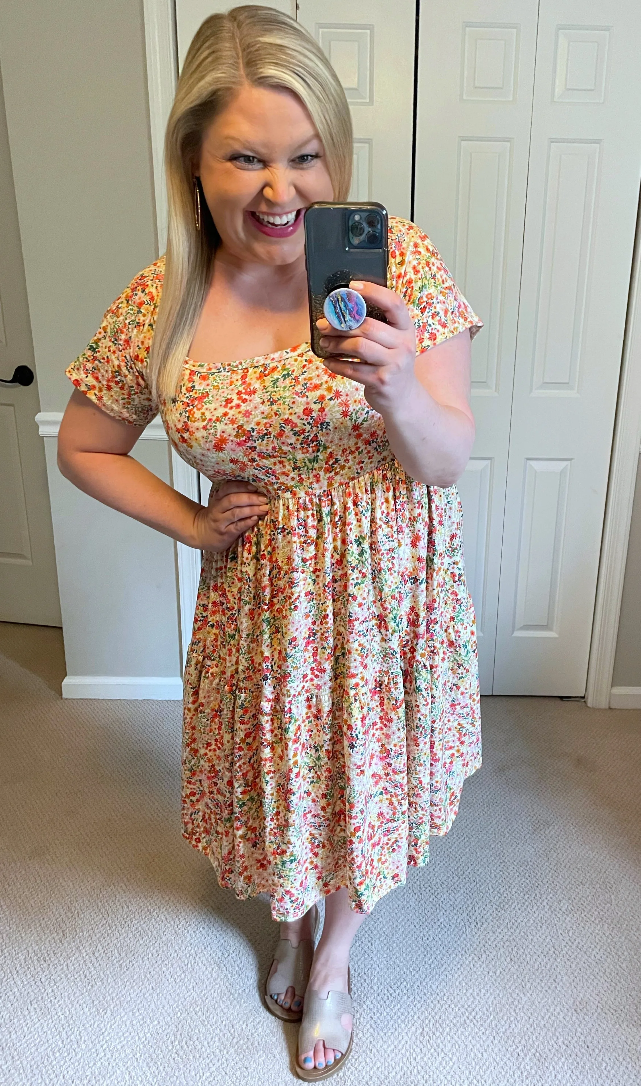 Amber Tiered Dress in Spring Floral