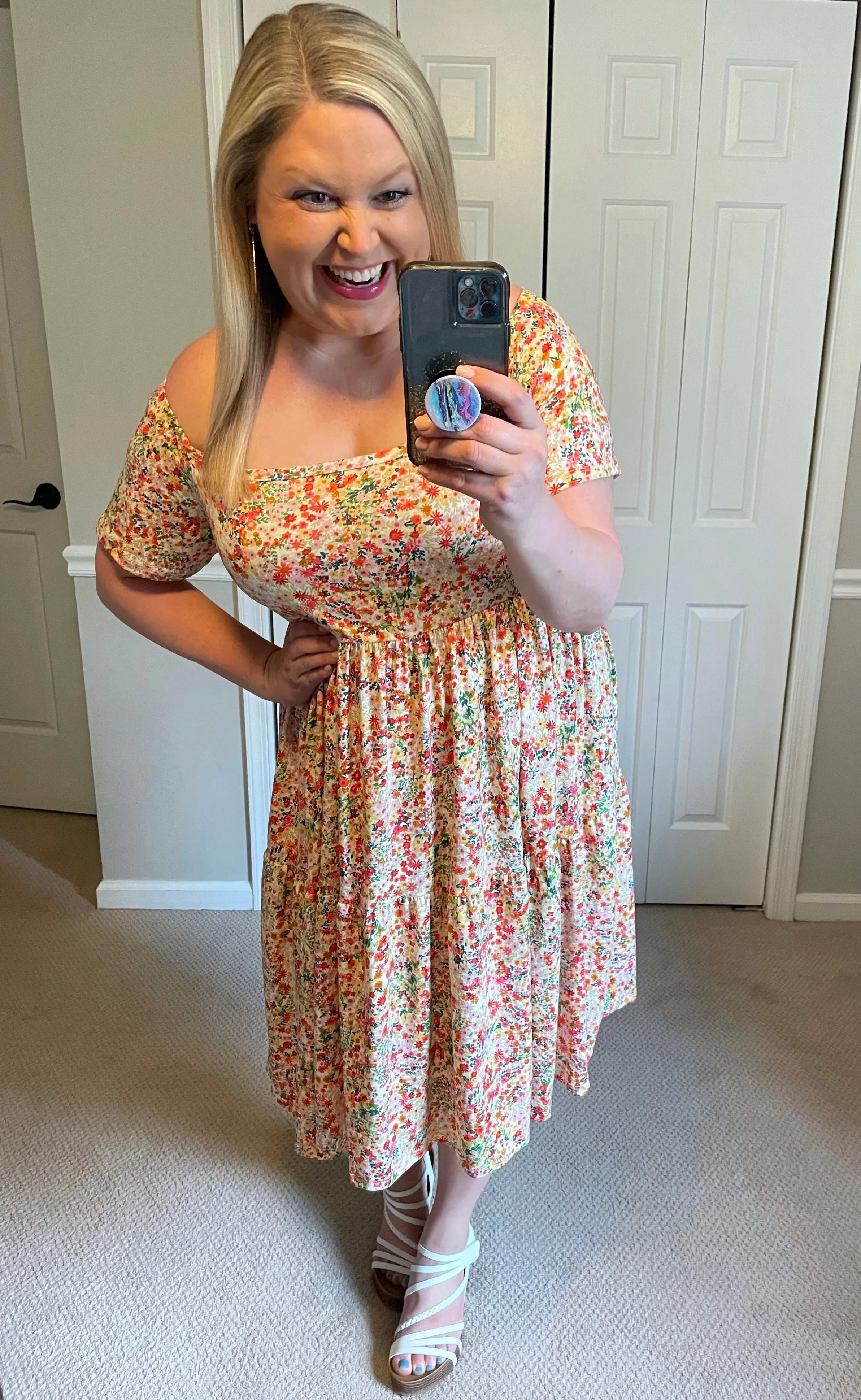 Amber Tiered Dress in Spring Floral